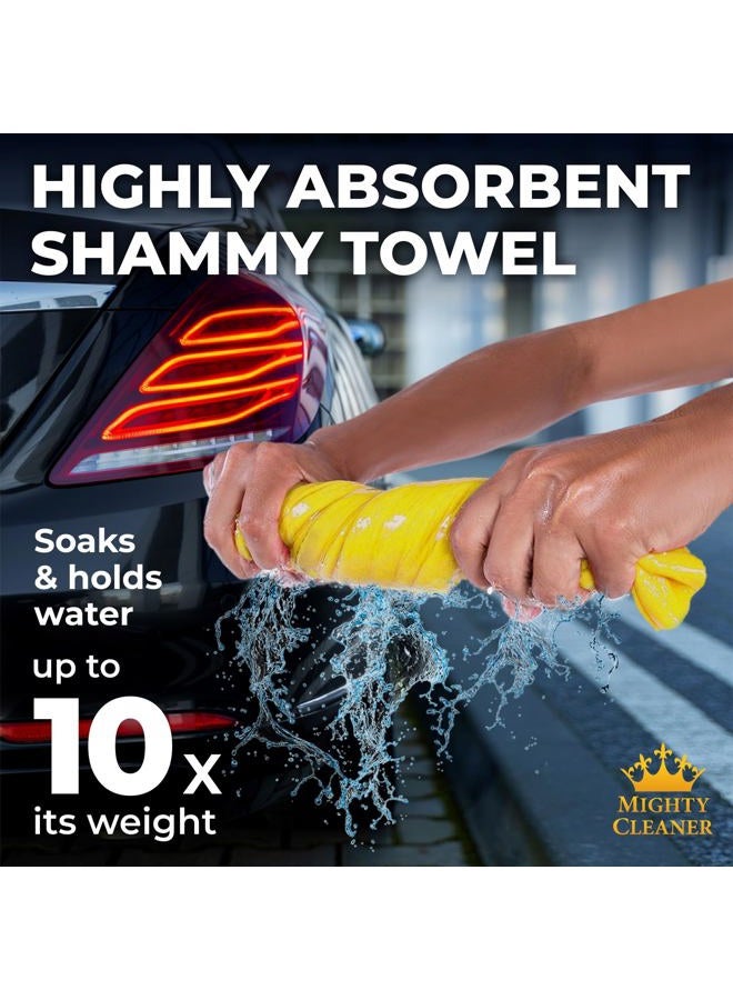 Mighty Cleaner Premium Shammy Cloth for Car Drying - 26”x17” - Super Absorbent Chamois Towel for Car - Scratch-Free, Reusable & Soft - Image 2